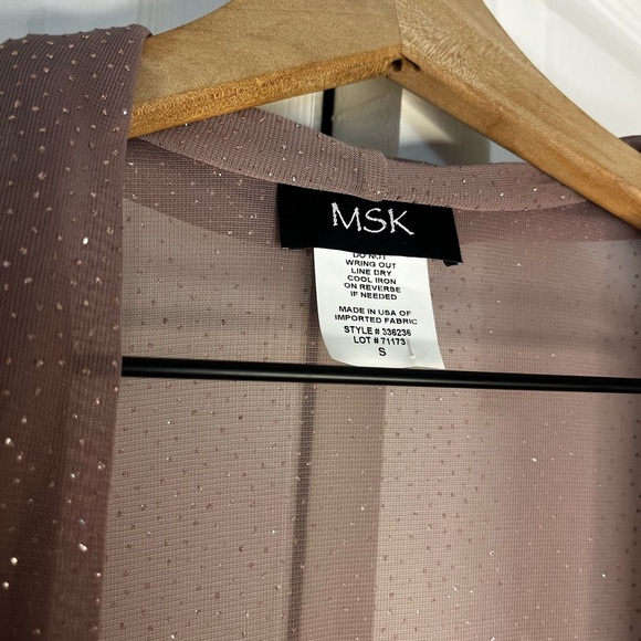 MSK Women’s Cardigan jacket Rose with Stretchy Bling Open Front size small - Picture 3 of 5